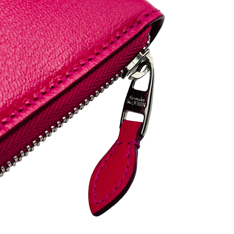 Alexander McQueen Women's Pink Leather Silver Skull Zip Around Wallet