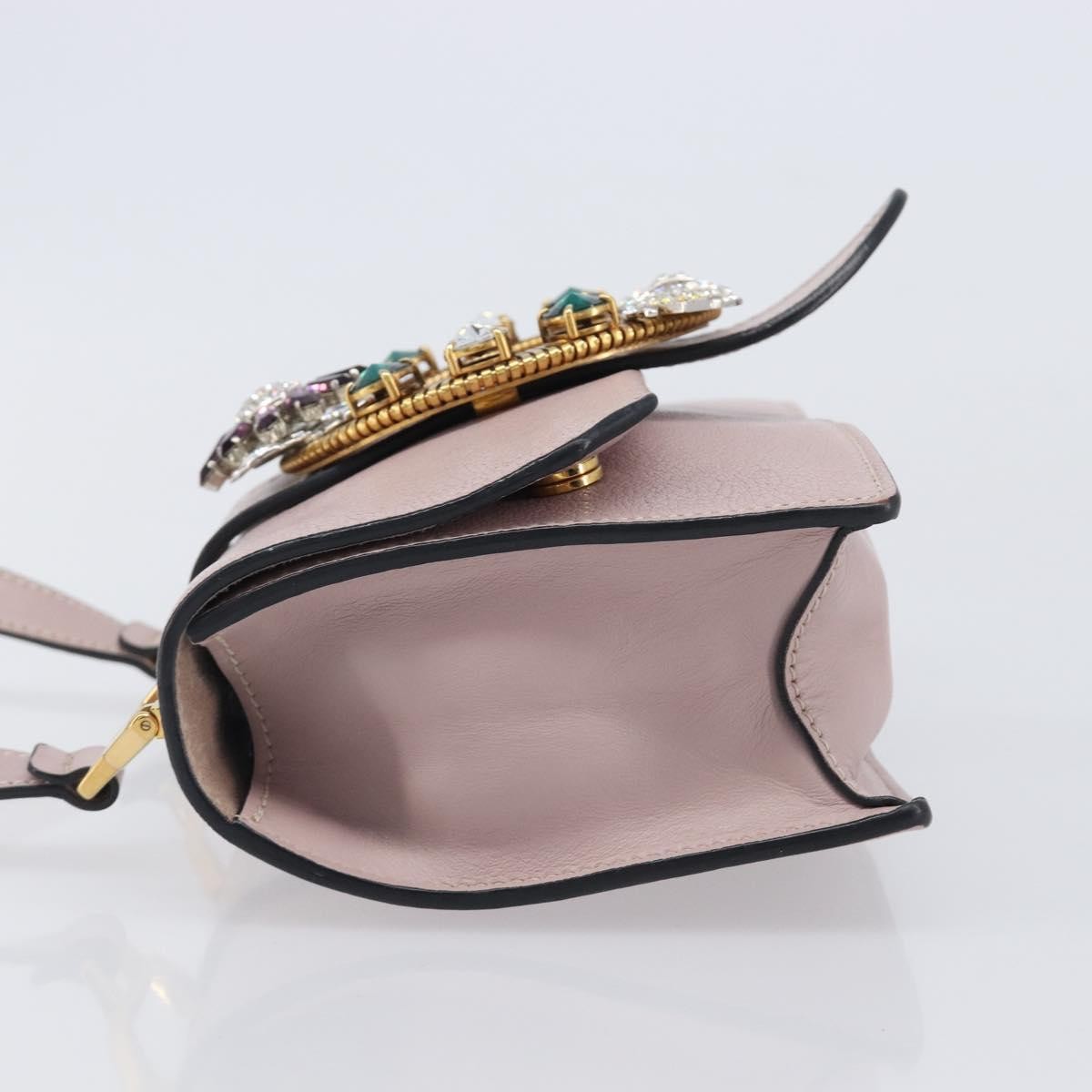 Miu Miu Madras Crystal Flap Leather Pink Leather Crossbody Bag Bag (Pre-Owned)