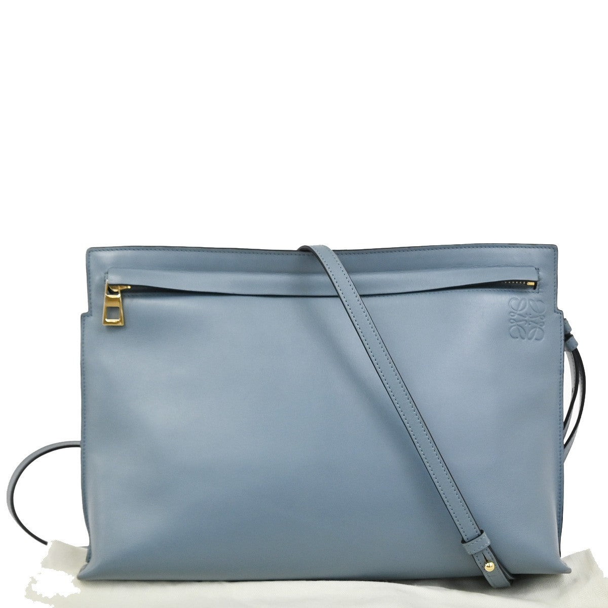 Loewe T Messenger Leather Blue Leather Shoulder Bag Bag (Pre-Owned)