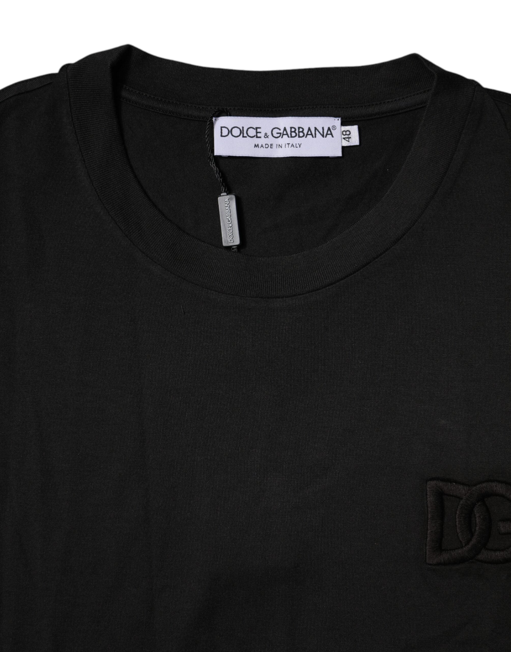 Dolce & Gabbana Black Cotton Crew Neck Short Sleeves Men's T-shirt