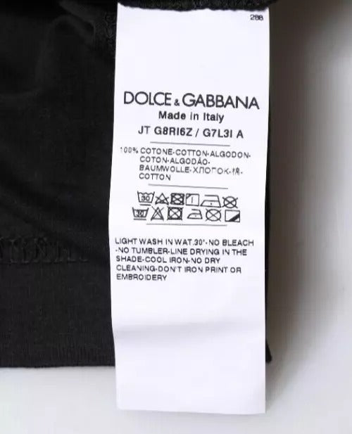Dolce & Gabbana Black Cotton Crew Neck Short Sleeves Men's T-shirt