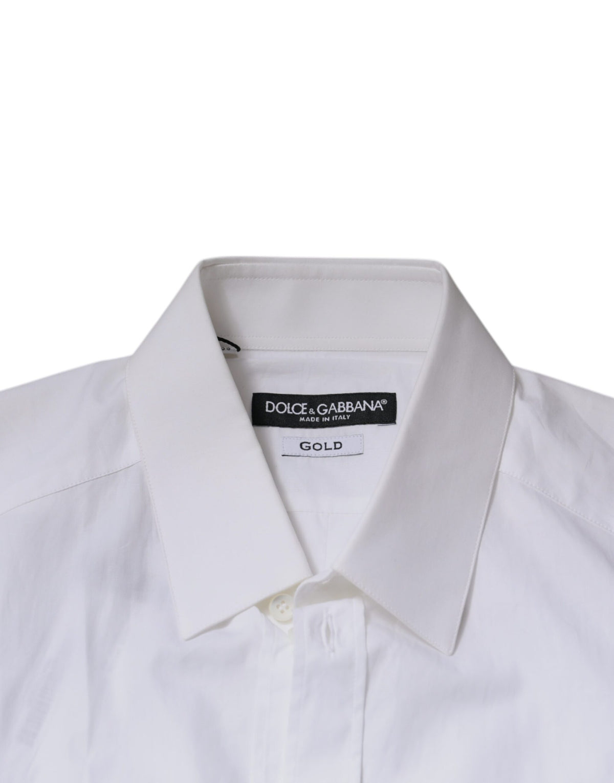 Dolce & Gabbana White Cotton Long Sleeves GOLD Dress Men's Shirt