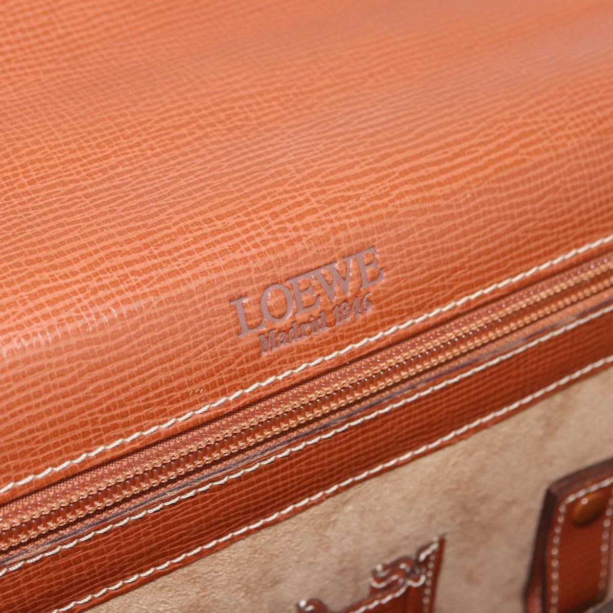 Loewe Anagram Business Leather Brown Leather Briefcase Bag (Pre-Owned)