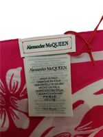 Alexander McQueen Women's Pink Cotton Porcelain Skull Square Scarf