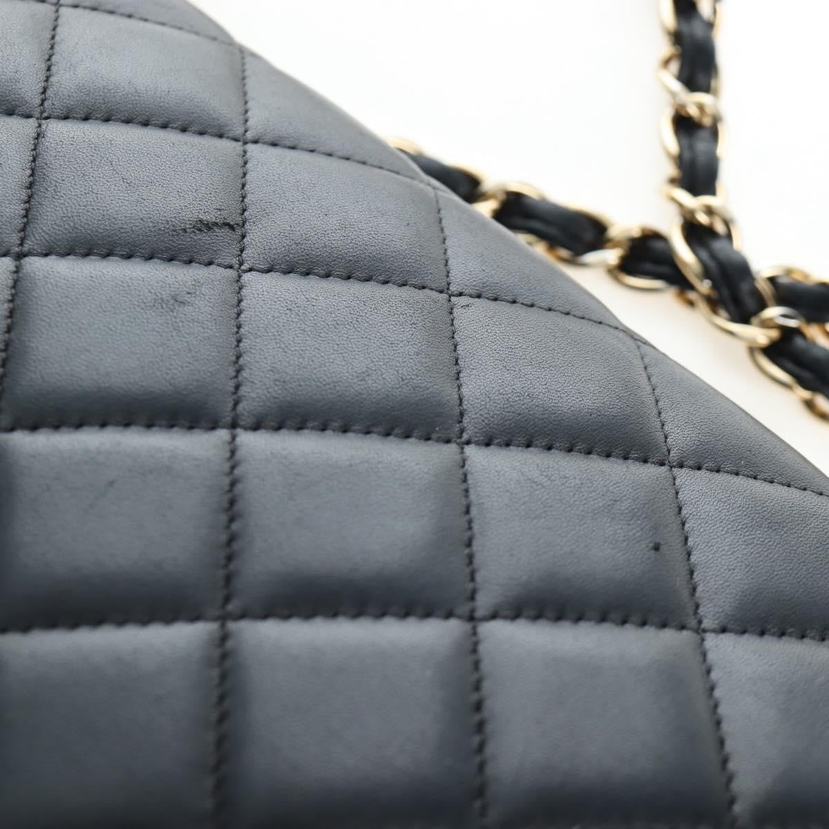 Chanel Classic Timeless Double Flap Quilted Caviar Black Leather Handbag (Pre-Owned)