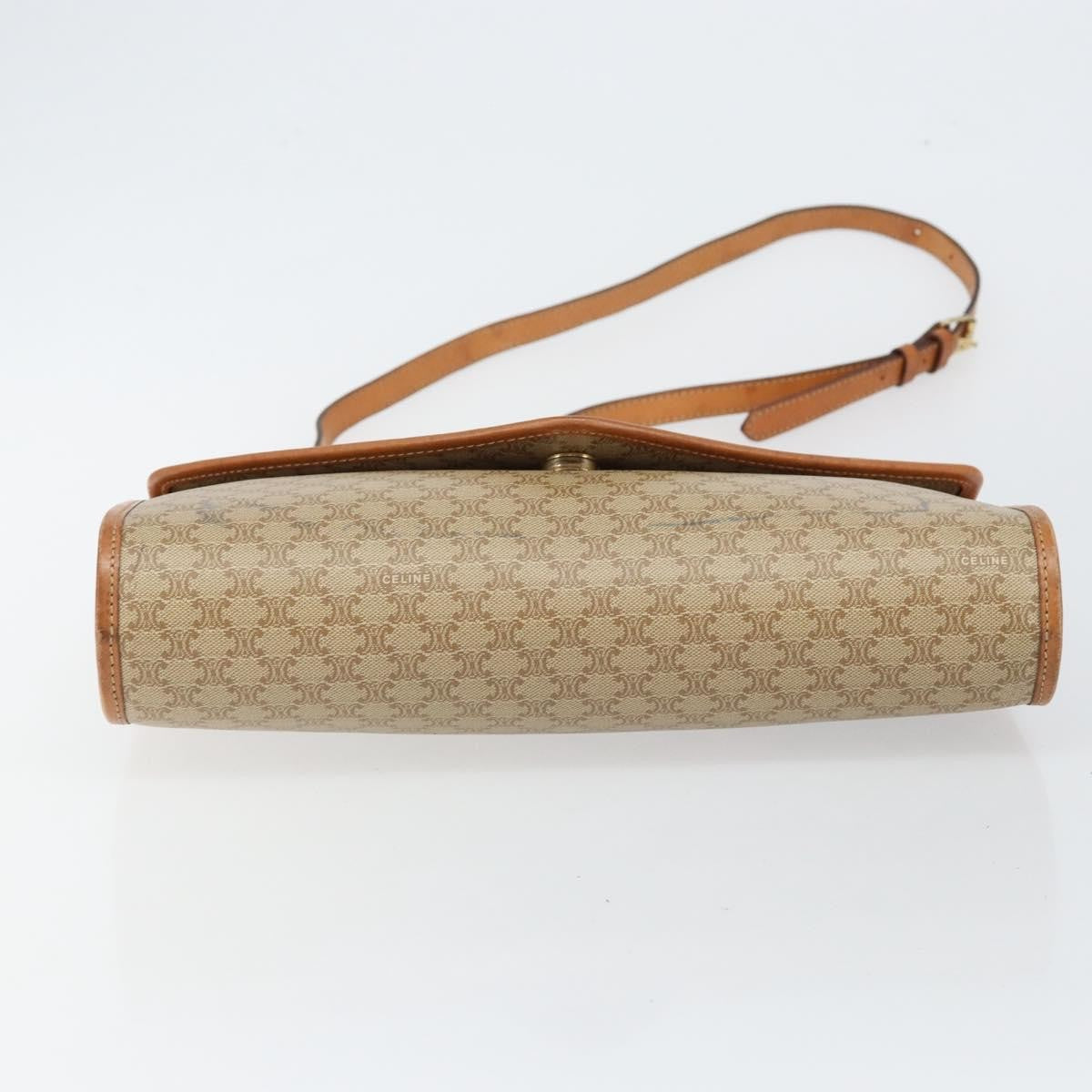 Celine Vintage Macadam Canvas And Leather Beige Canvas Shoulder Bag Bag (Pre-Owned)