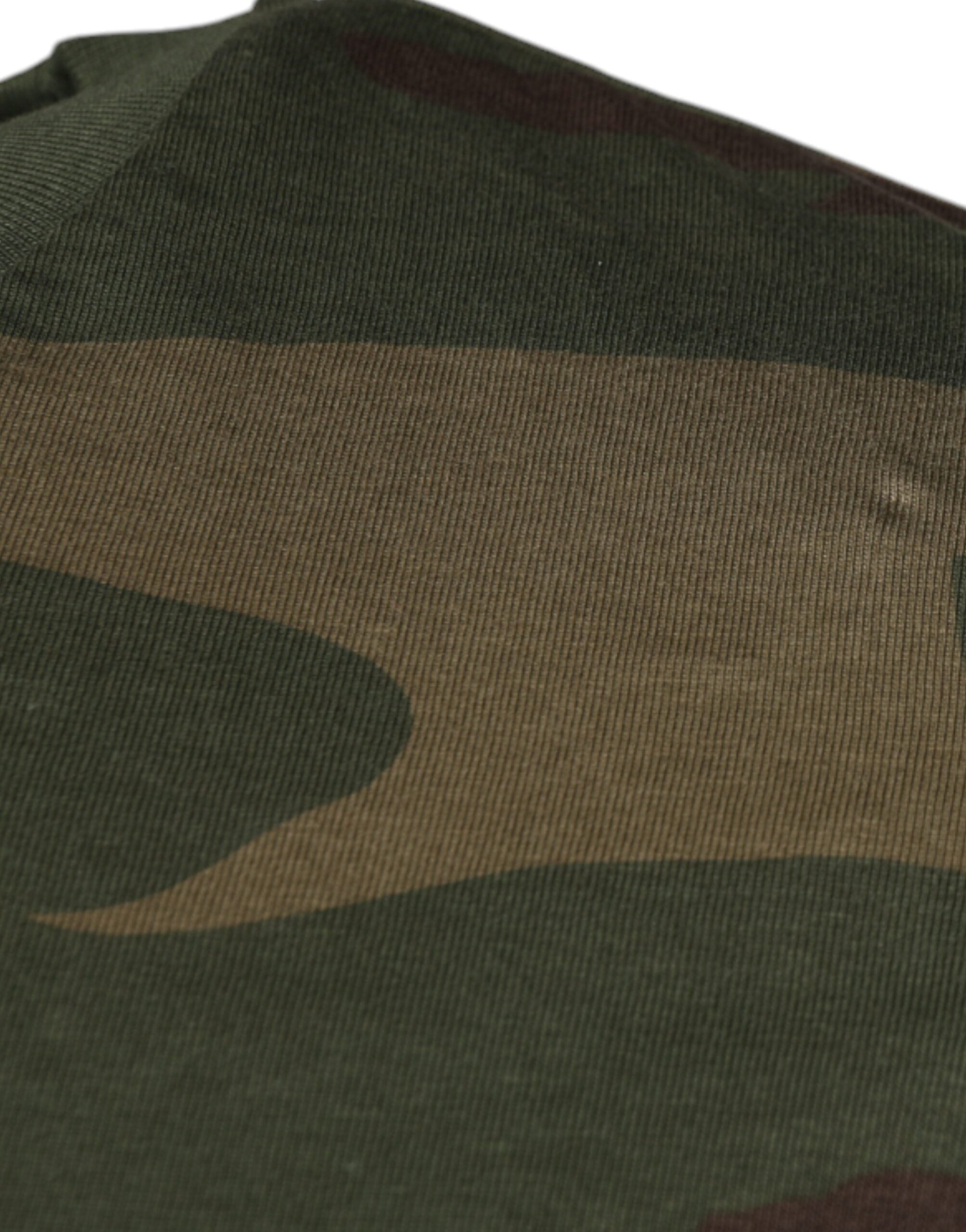 Dolce & Gabbana Multicolor Camouflage Cotton Crew Neck Men's T-shirt