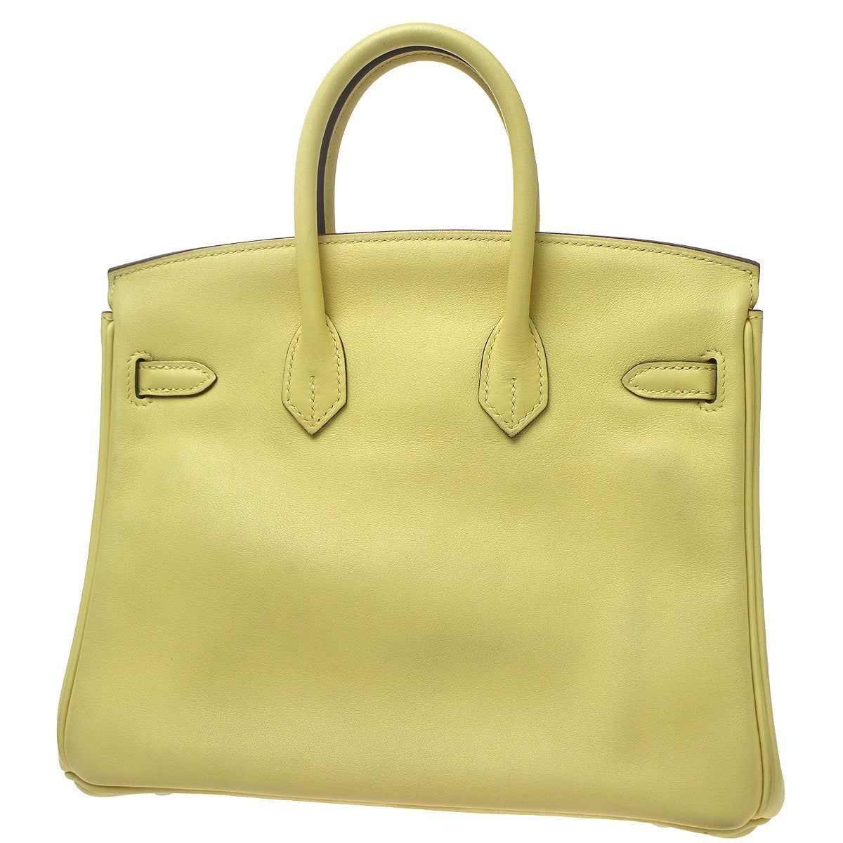 Hermes Birkin Yellow Swift With Palladium Hardware Yellow Leather Handbag (Pre-Owned)