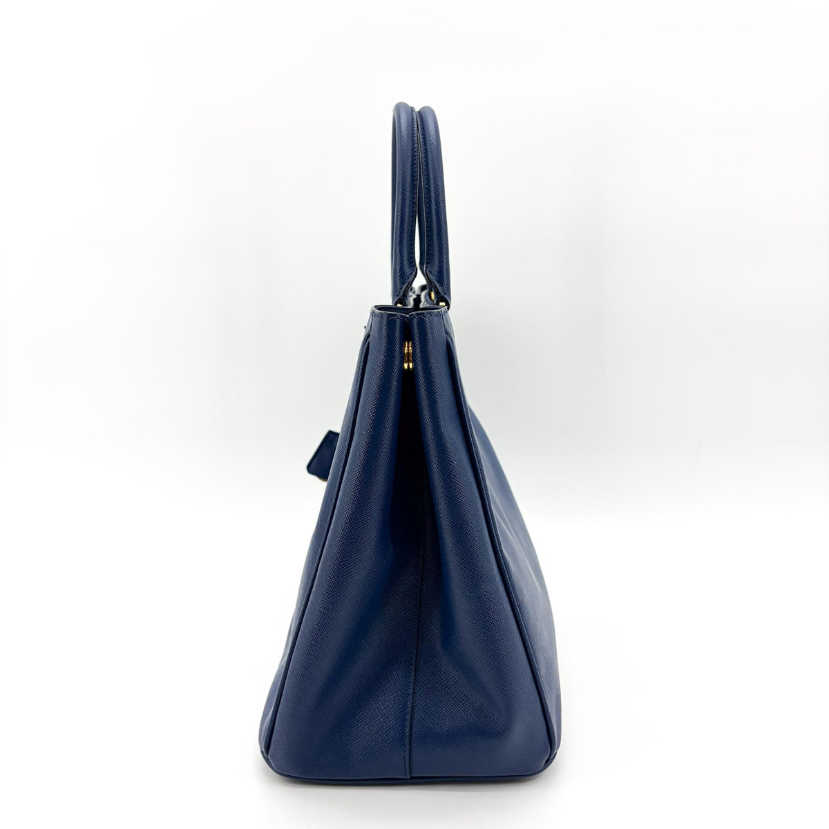 Prada Lux Open Saffiano Leather Blue Leather Tote Bag Bag (Pre-Owned)