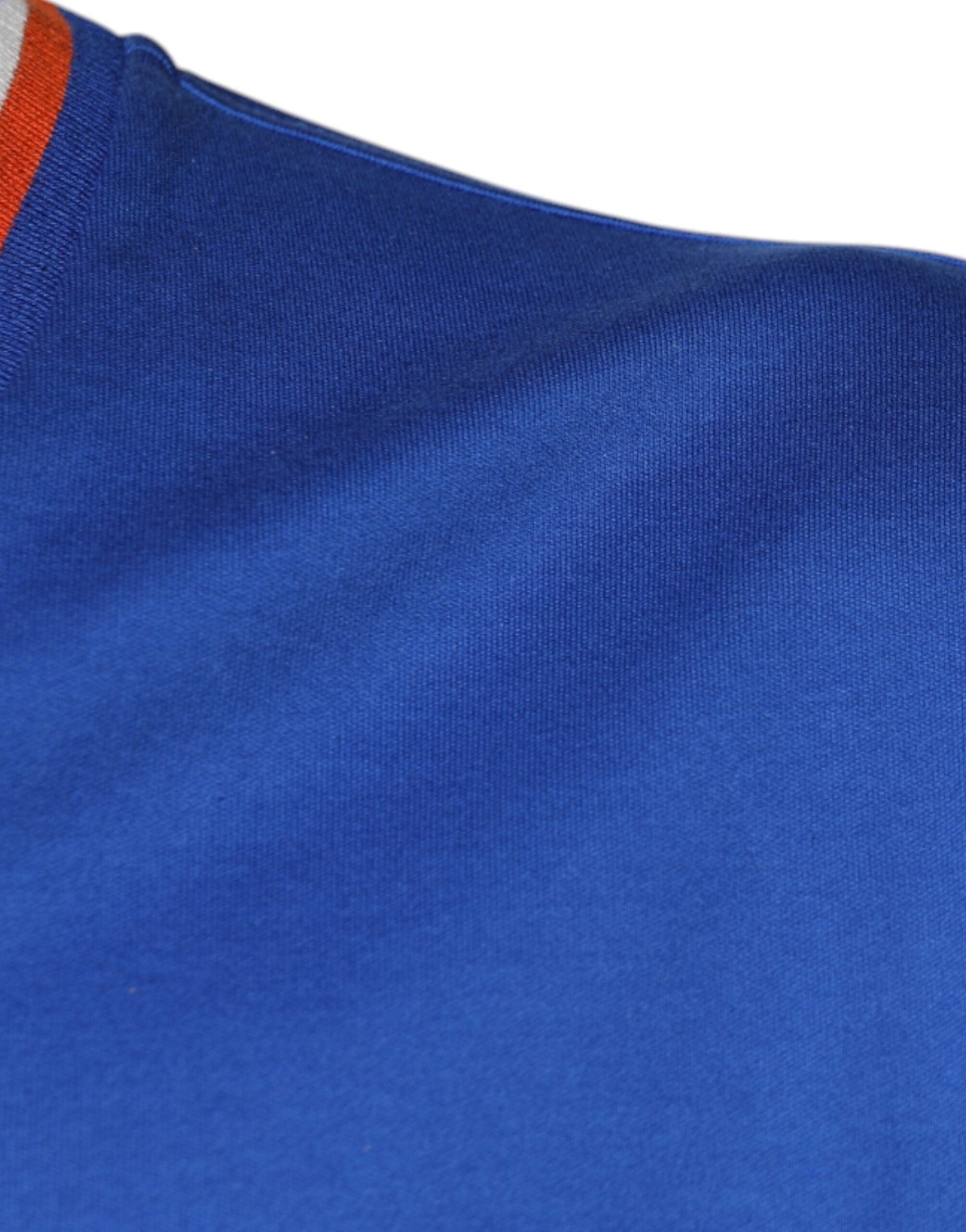 Dolce & Gabbana Blue Logo V-neck Short Sleeve Men's T-shirt