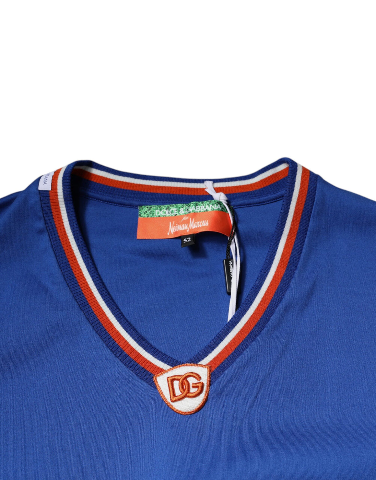 Dolce & Gabbana Blue Logo V-neck Short Sleeve Men's T-shirt