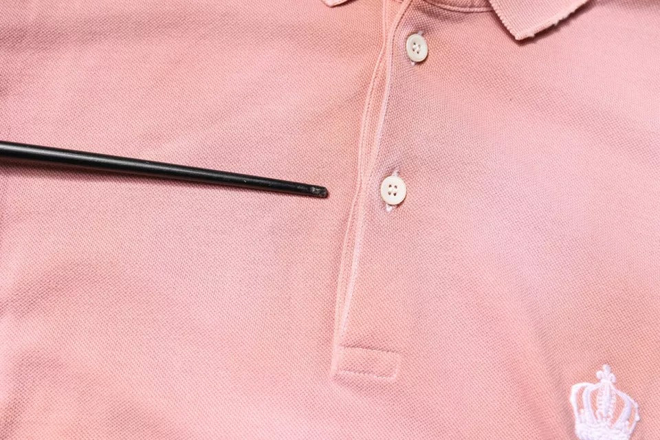 Dolce & Gabbana Pink Crown Collared Short Sleeve Polo Men's T-shirt (Pre-Owned)
