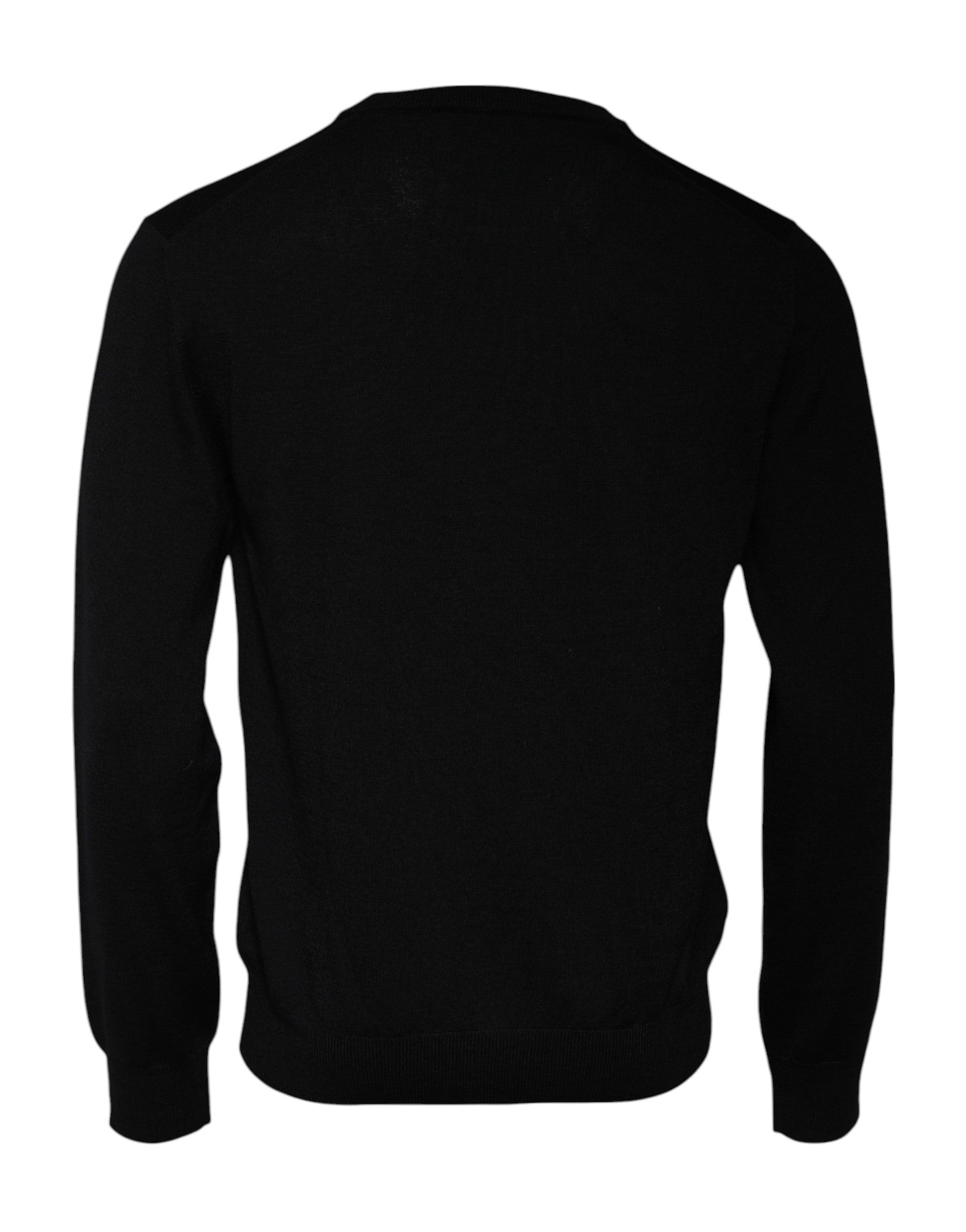Dolce & Gabbana Black Logo Wool Crew Neck Pullover Men's Sweater (Pre-Owned)