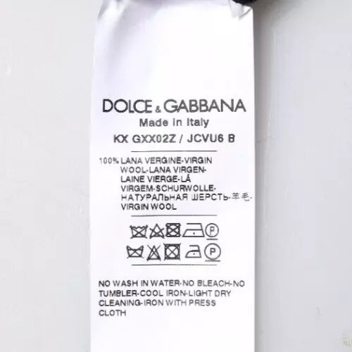 Dolce & Gabbana Black Logo Wool Crew Neck Pullover Men's Sweater (Pre-Owned)