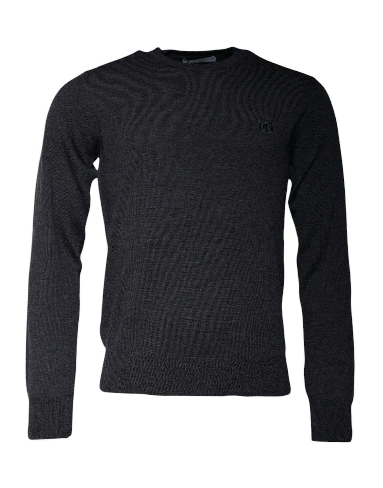 Dolce & Gabbana Dark Gray DG Logo Crew Neck Pullover Men's Sweater