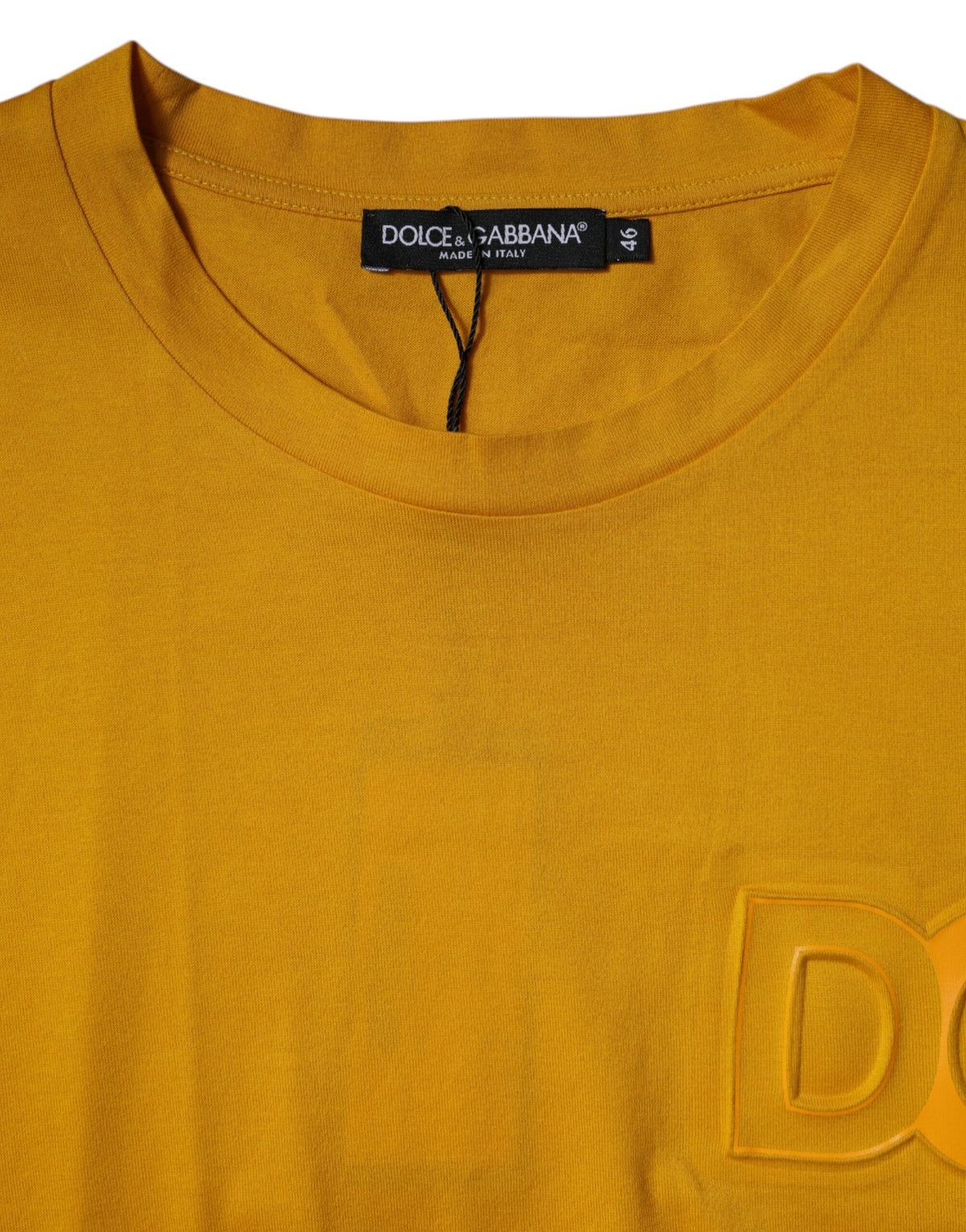 Dolce & Gabbana Dark Yellow Logo Crew Neck Short Sleeves Men's T-shirt