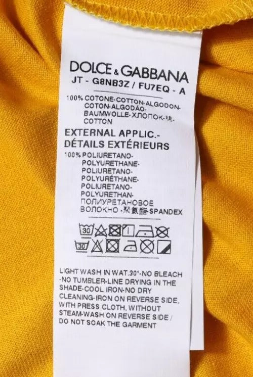 Dolce & Gabbana Dark Yellow Logo Crew Neck Short Sleeves Men's T-shirt