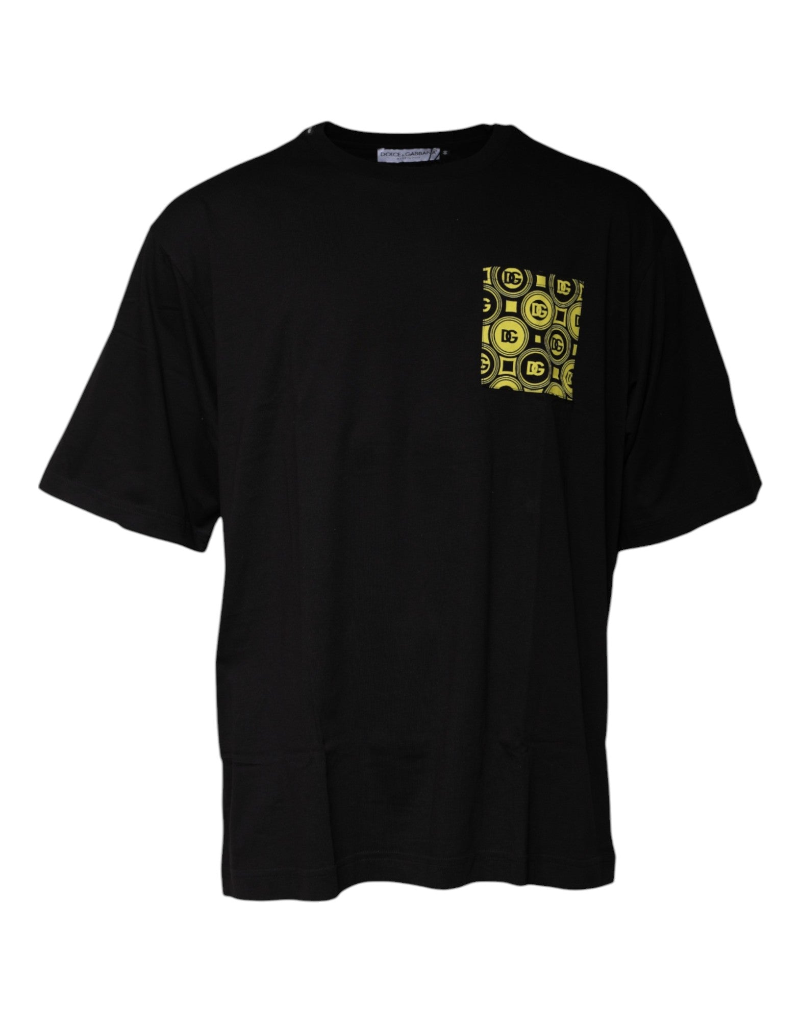 Dolce & Gabbana Black Logo Print Cotton Short Sleeves Men's T-shirt (Pre-Owned)