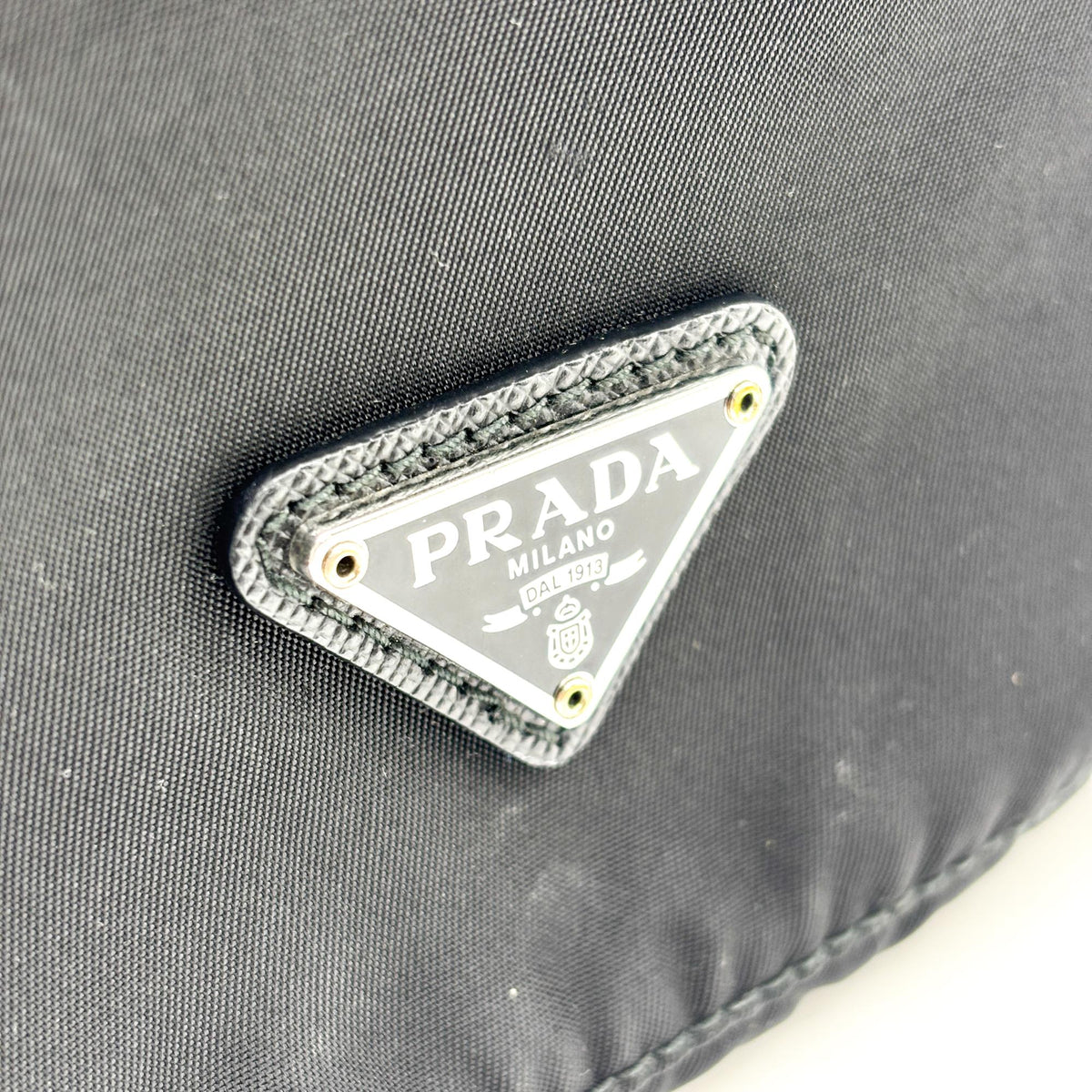 Prada Vela Drawstring Bucket Tessuto Black Nylon Clutche & Pouche Bag (Pre-Owned)