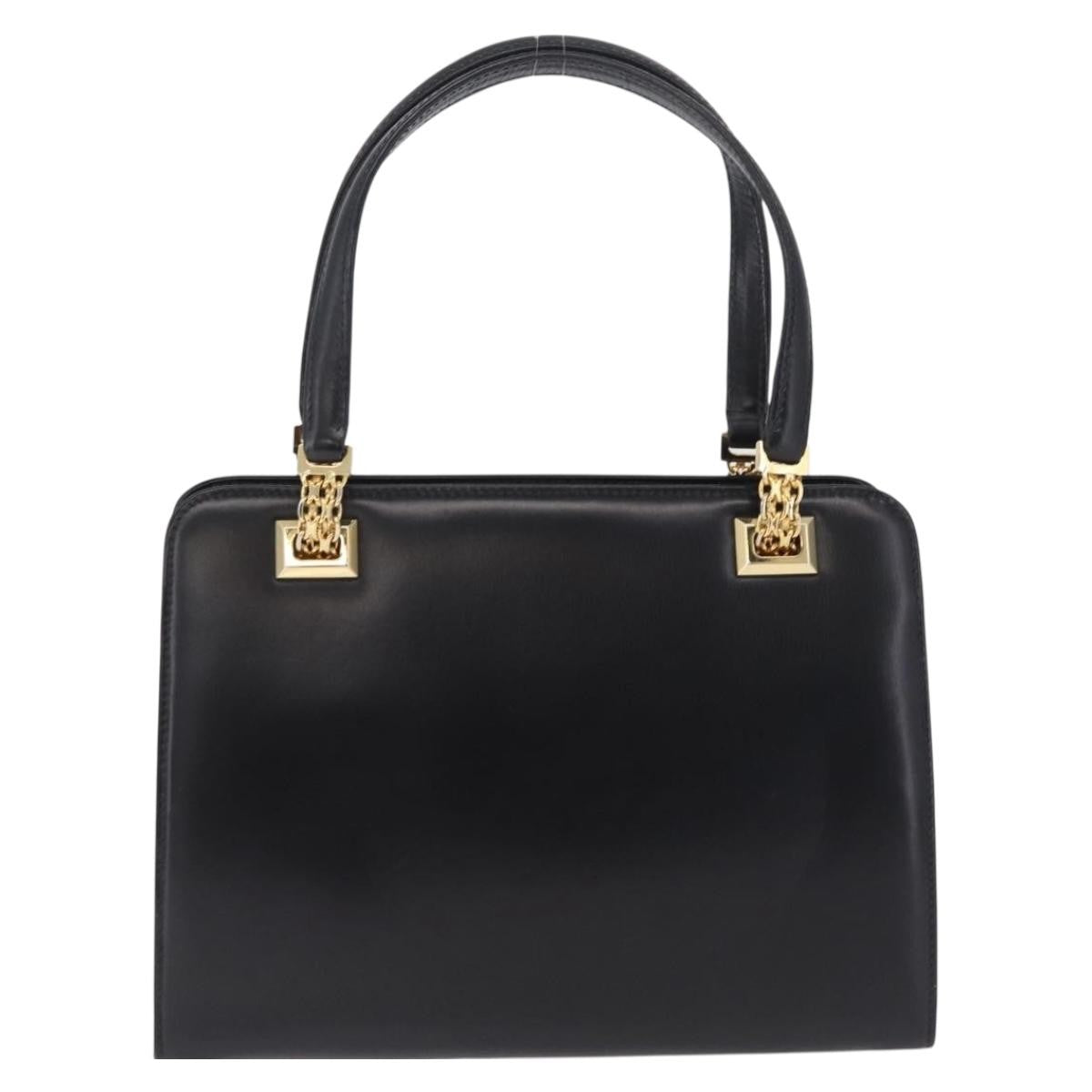 Gucci Vintage Leather Black Leather Tote Bag Bag (Pre-Owned)