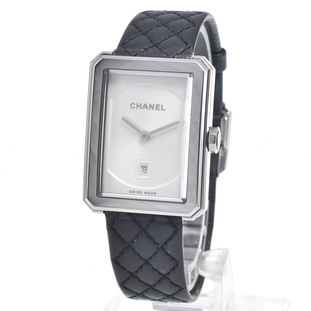 Chanel Boy·Friend Quartz Stainless Steel And Quilted Leather Watch (Pre-Owned)