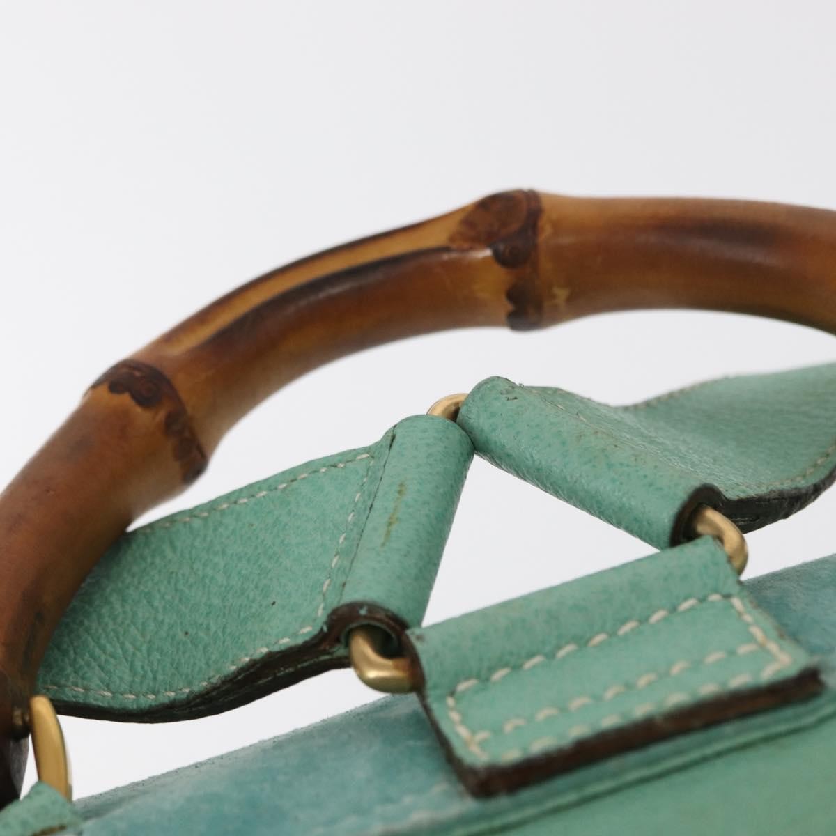 Gucci Vintage Bamboo Suede Green Suede Backpack Bag (Pre-Owned)