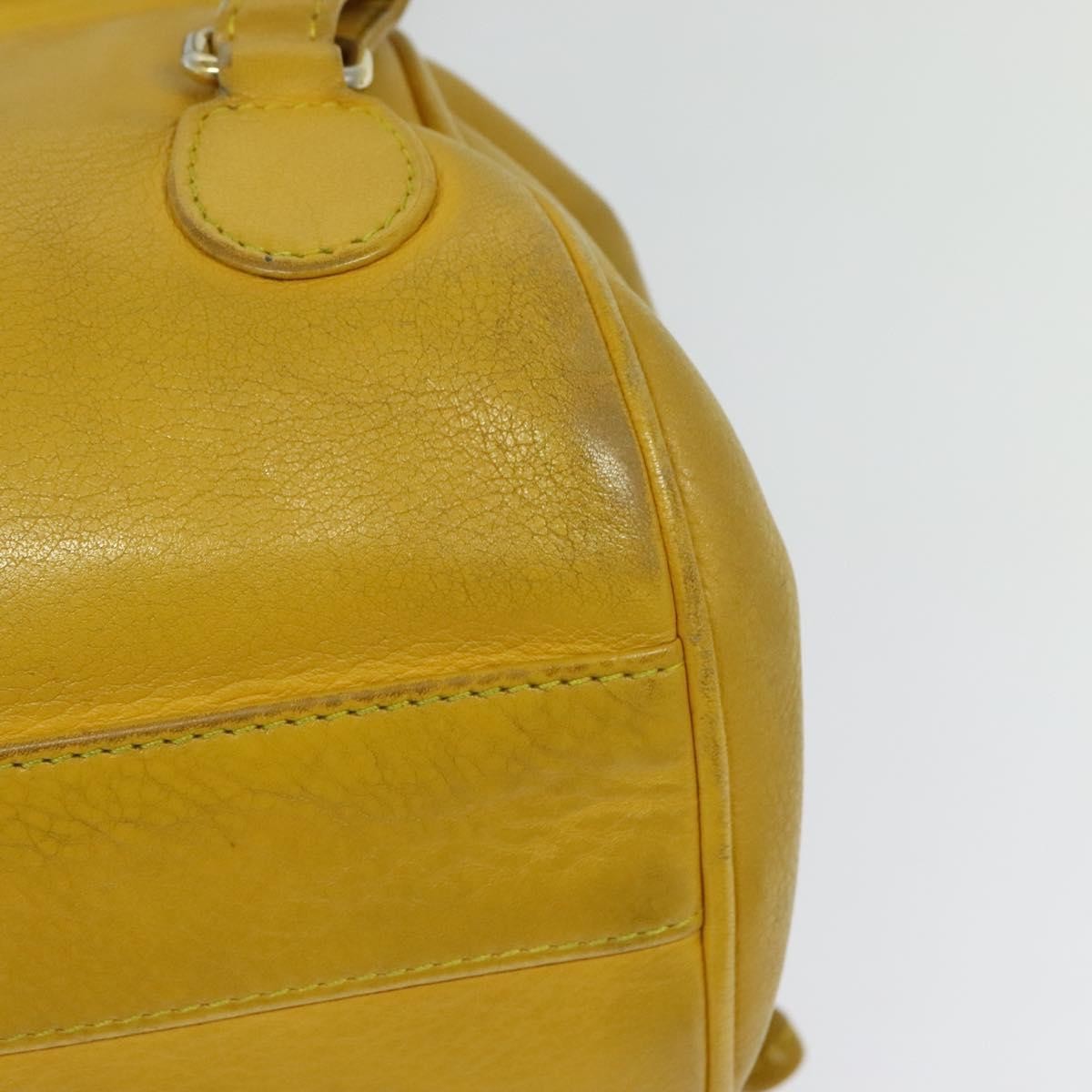 Christian Dior Vintage Flap Leather Yellow Leather Backpack Bag (Pre-Owned)