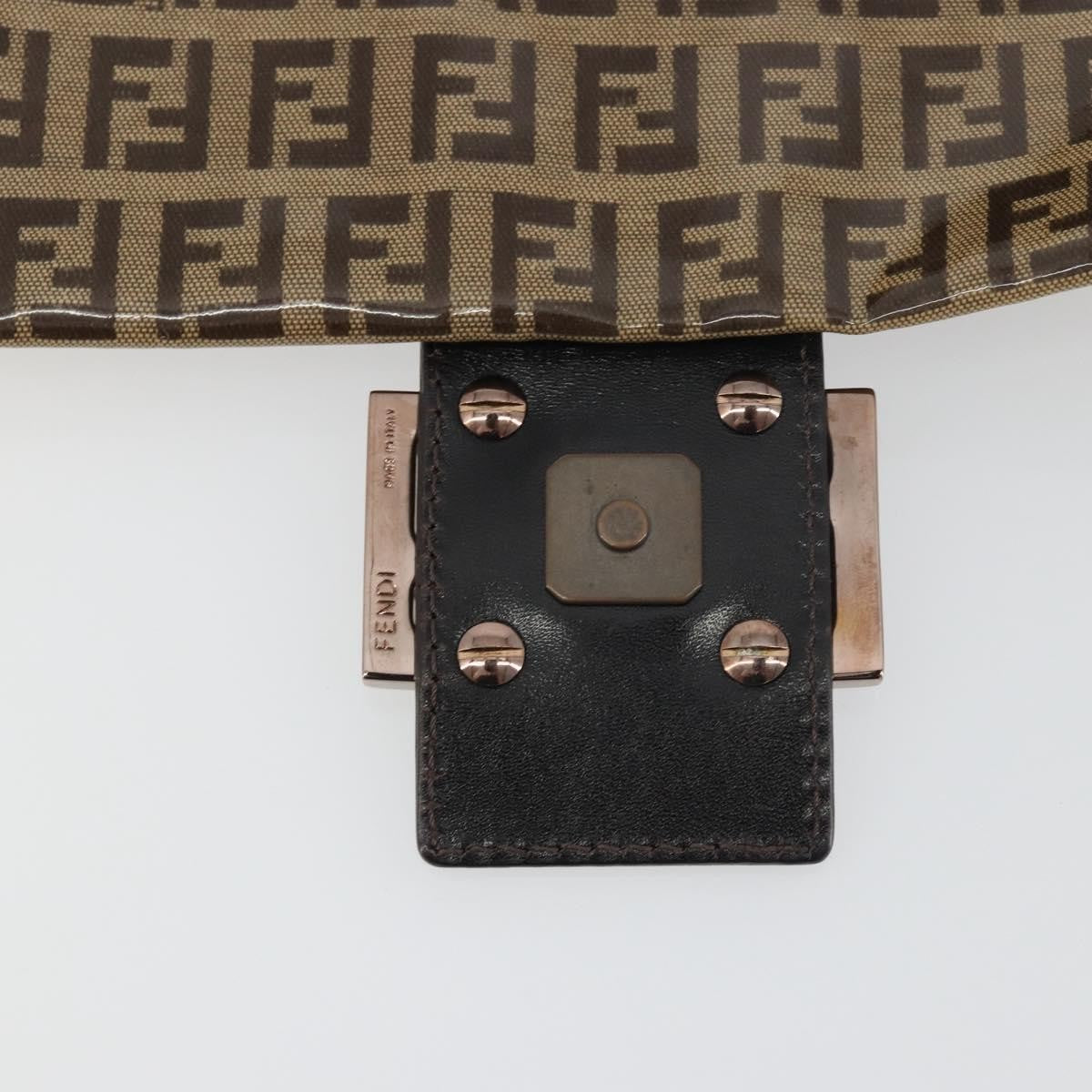 Fendi Mamma Baguette Zucchino Canvas Brown Canvas Shoulder Bag Bag (Pre-Owned)