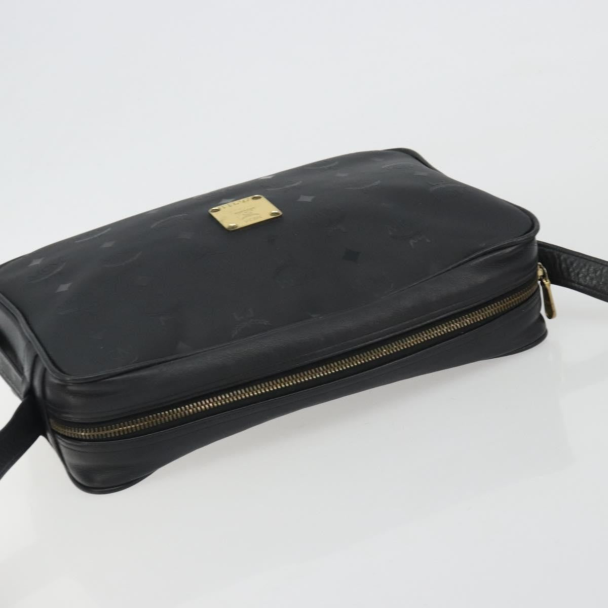 MCM Vintage Vicetos Pvc Leather Black Canvas Shoulder Bag Bag (Pre-Owned)