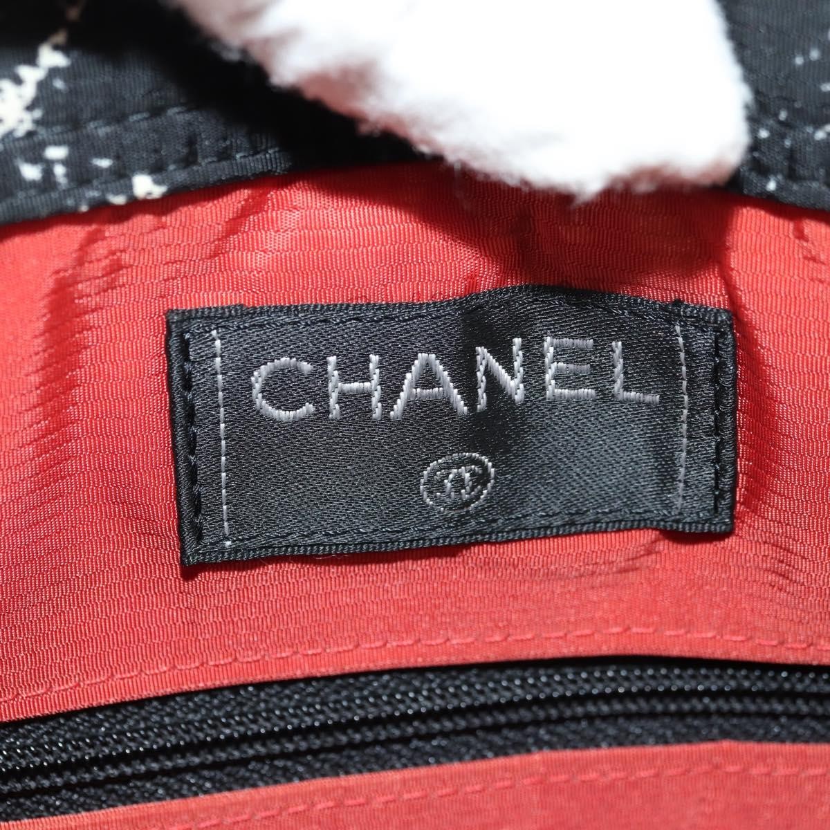 Chanel Travel Line Lock Printed Nylon Black Nylon Backpack Bag (Pre-Owned)