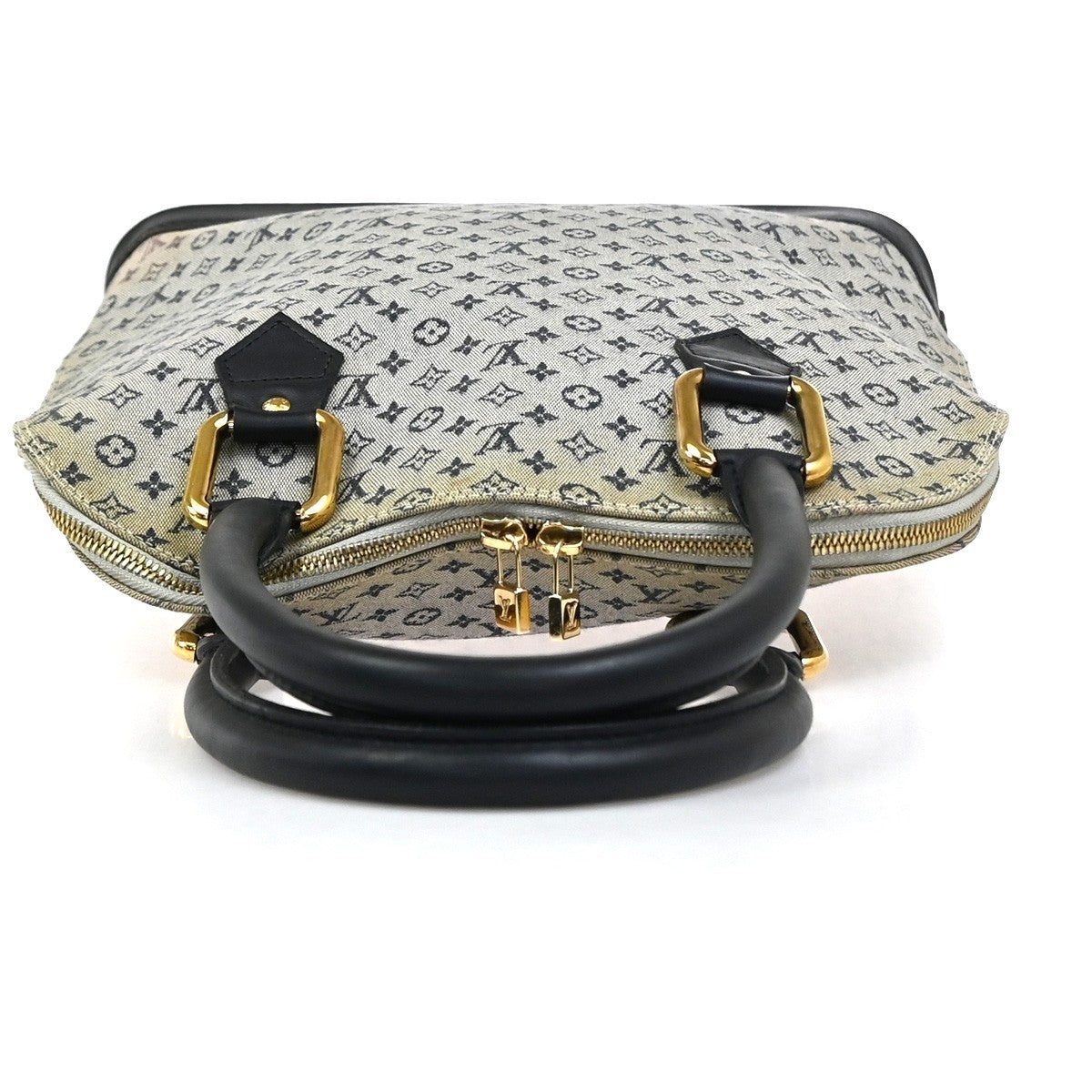 Louis Vuitton Alma Mini Lin Blue Canvas Handbag (Pre-Owned)