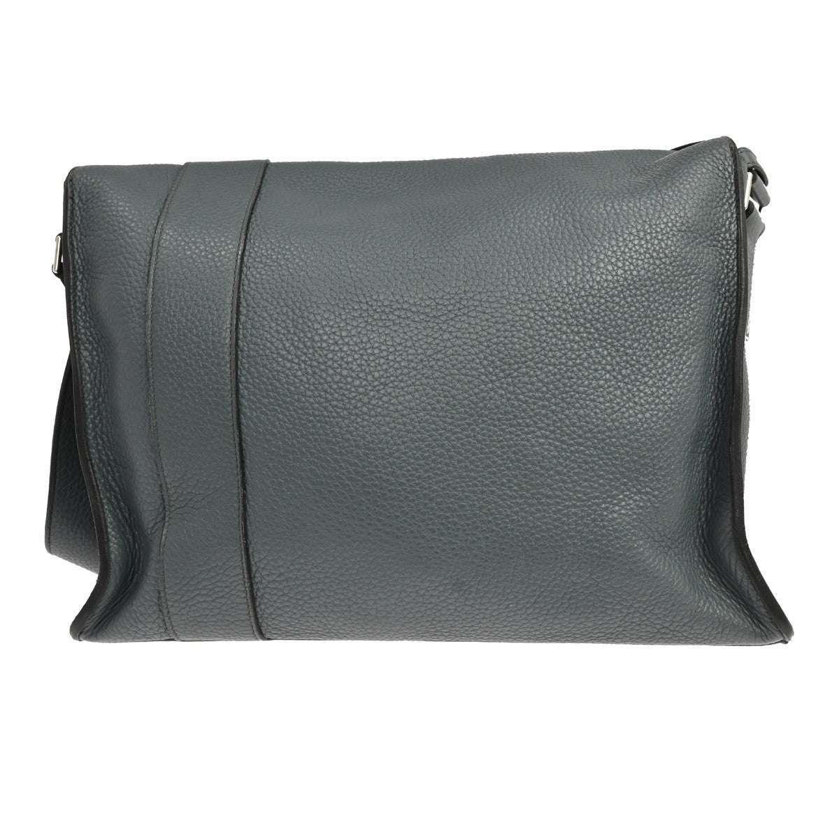 Hermes Alfred Messenger Clemence Gray Leather Handbag (Pre-Owned)
