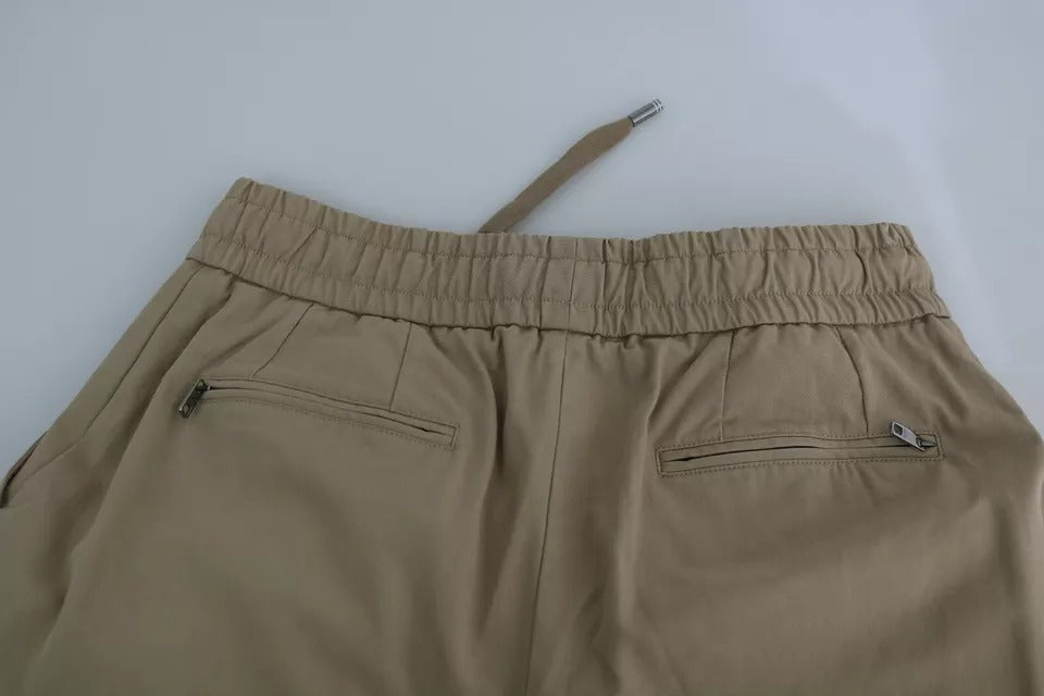 Dolce & Gabbana Beige Pin Up Print Cargo Men's Pants (Pre-Owned)