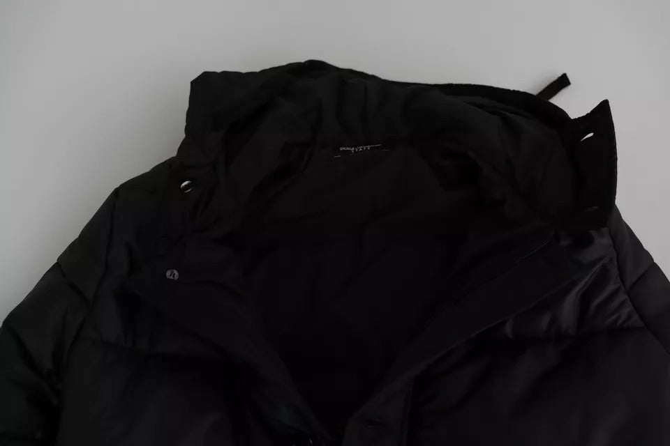 Dolce & Gabbana Black Hooded Polyester Men Coat Puffer Men's Jacket (Pre-Owned)