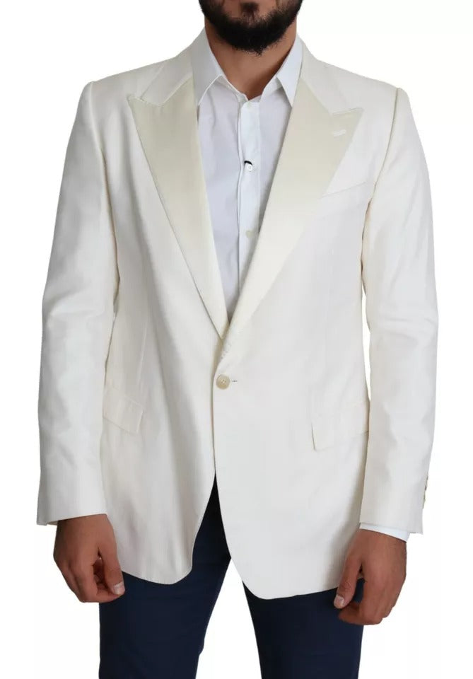 Dolce & Gabbana White Silk Single Breasted SARTORIA Men's Blazer (Pre-Owned)