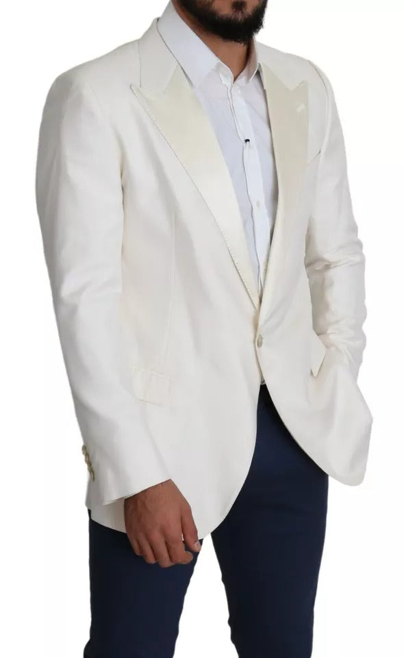 Dolce & Gabbana White Silk Single Breasted SARTORIA Men's Blazer (Pre-Owned)