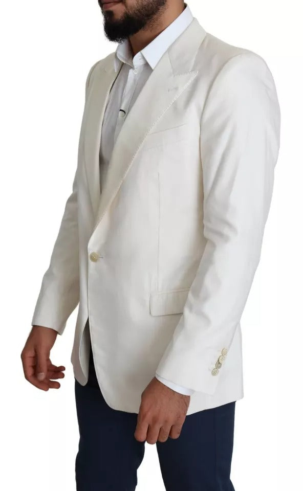 Dolce & Gabbana White Silk Single Breasted SARTORIA Men's Blazer (Pre-Owned)