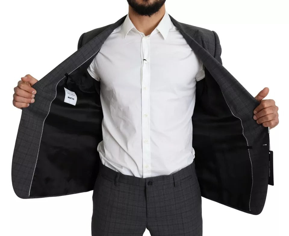 Dolce & Gabbana Gray Wool Men Formal 2 Piece MARTINI Men's Suit