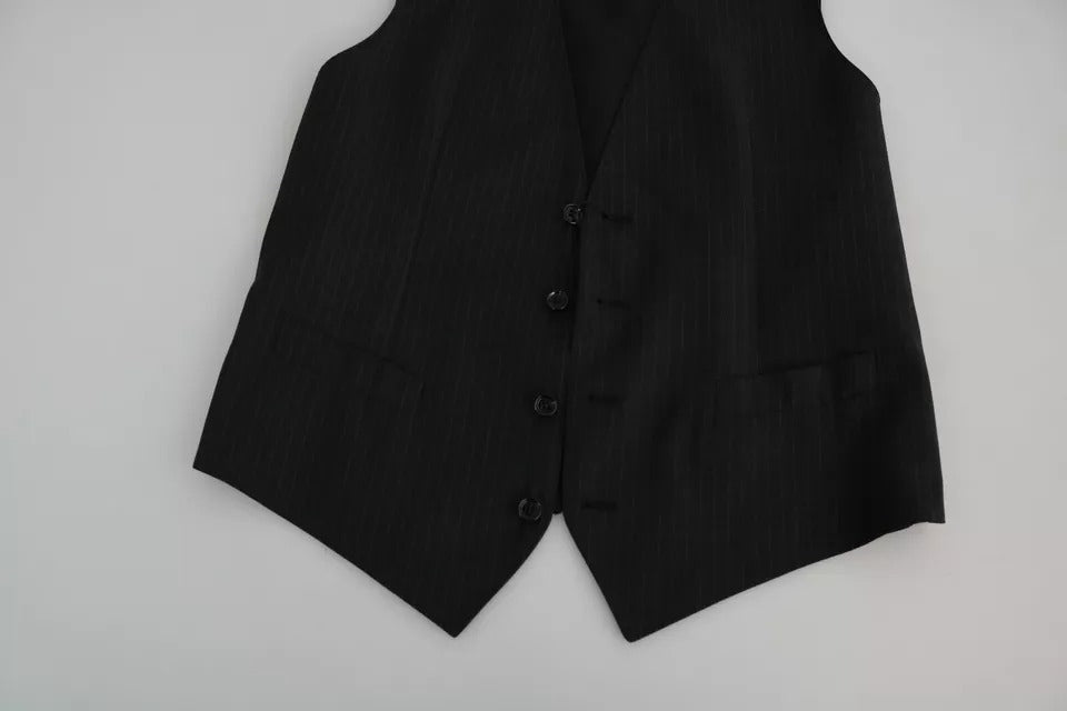 Dolce & Gabbana Black Men Formal STAFF Dress Waistcoat Men's Vest