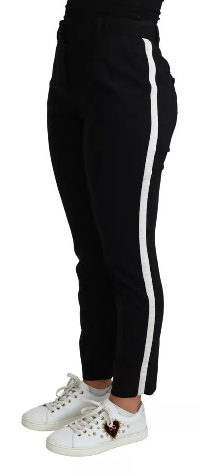 Dolce & Gabbana Black Virgin Wool Stretch Skinny Women's Pants (Pre-Owned)