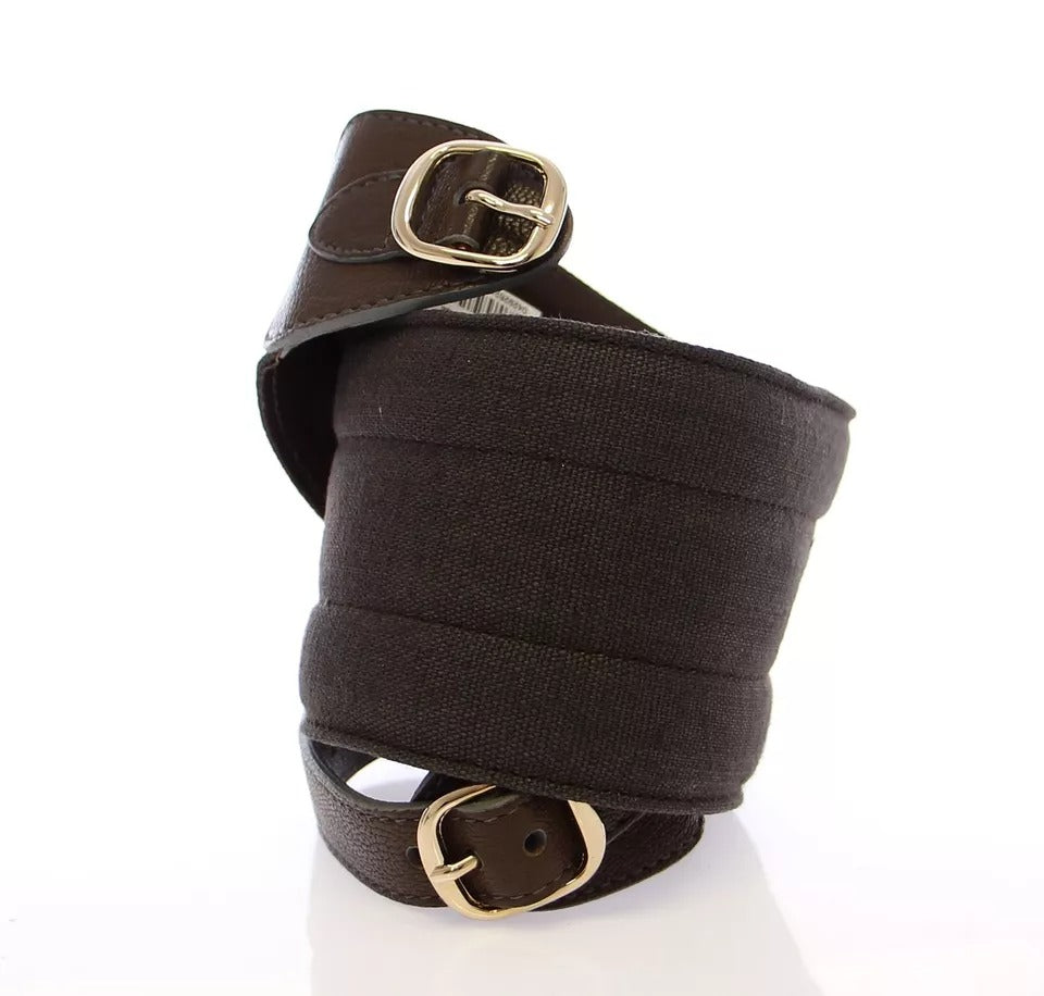Dolce & Gabbana Brown D&G Leather Linnen Logo Women's Belt