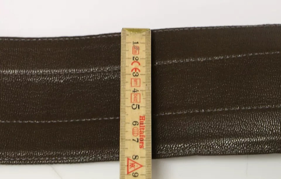 Dolce & Gabbana Brown D&G Leather Linnen Logo Women's Belt
