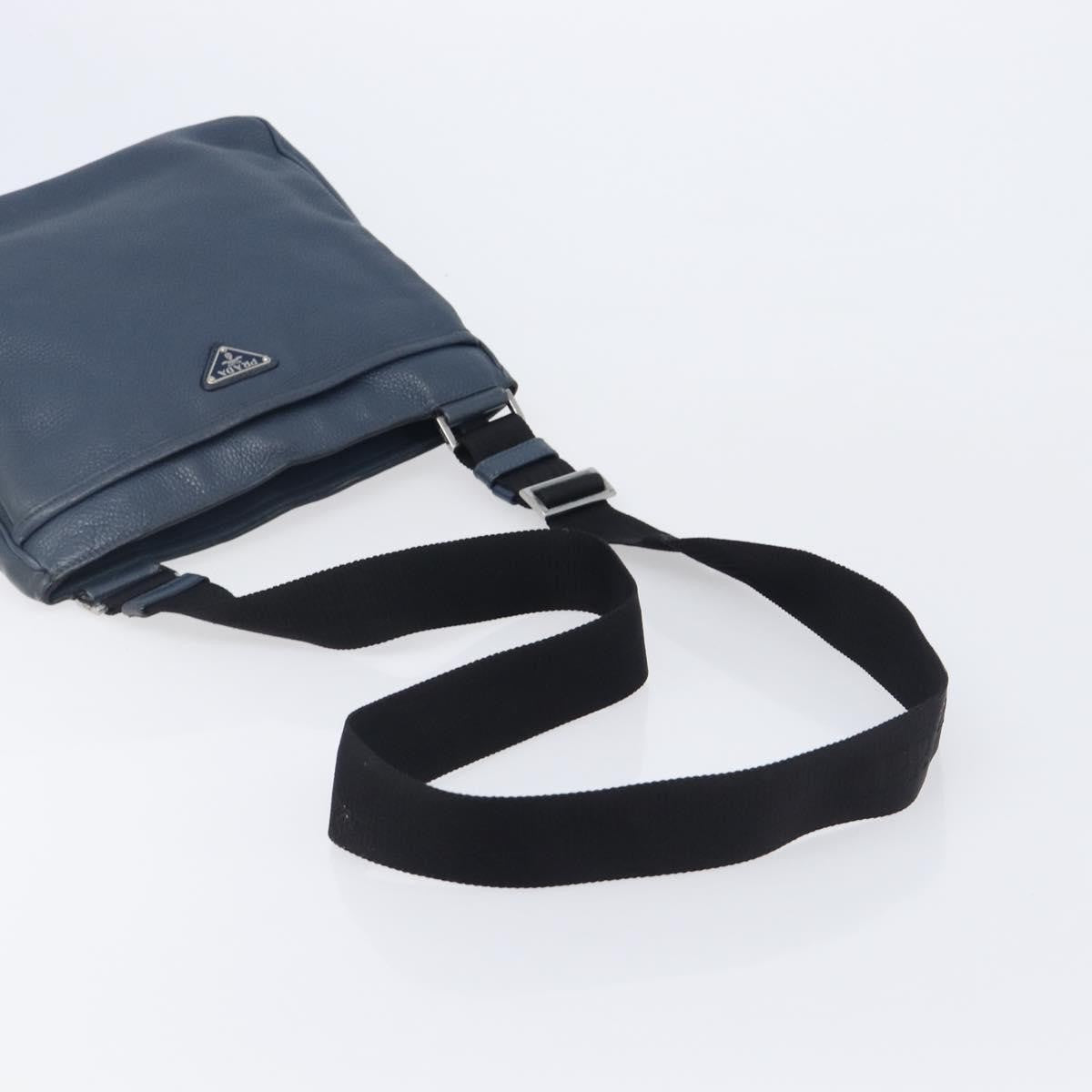 Prada Messenger Saffiano Leather Navy Leather Handbag (Pre-Owned)