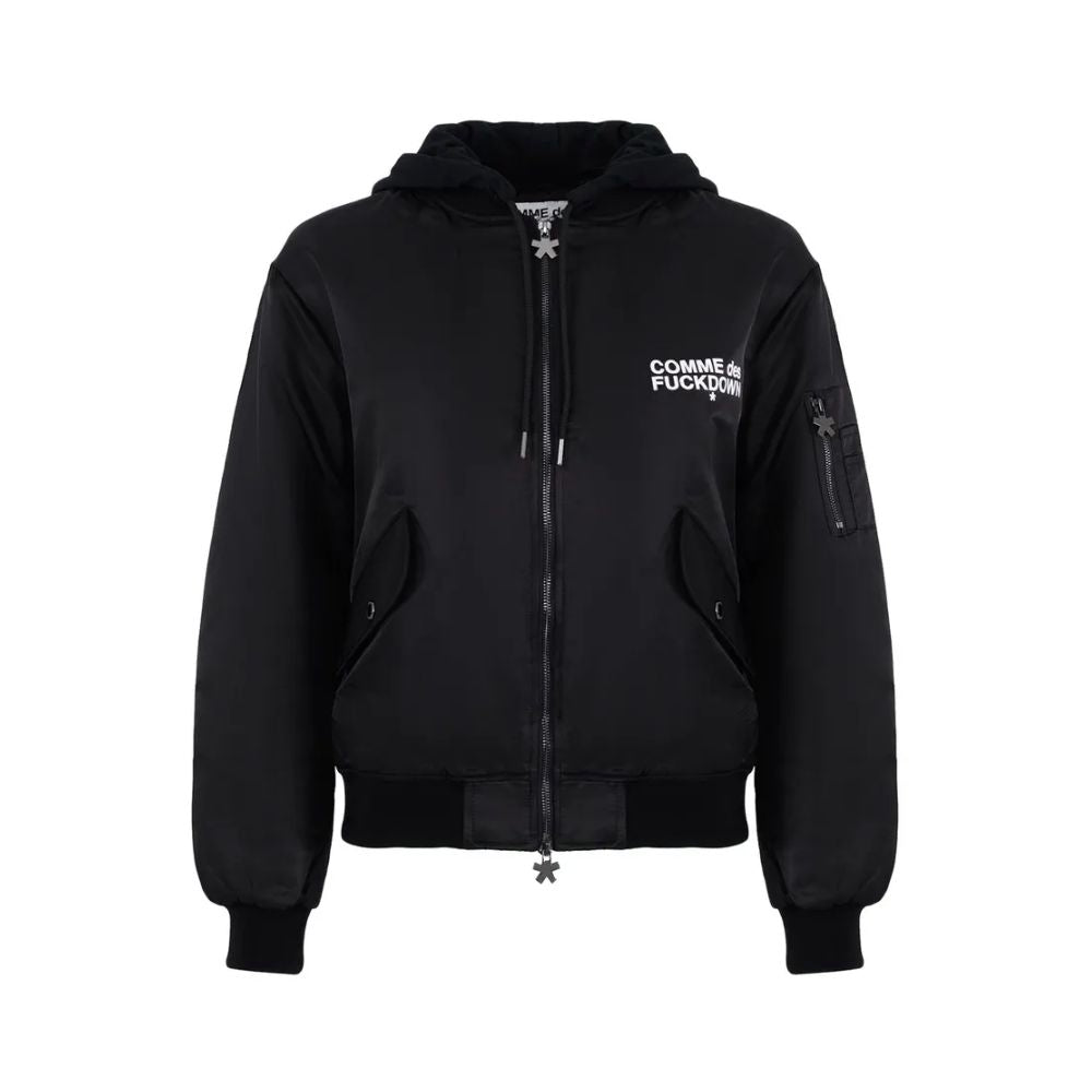 Comme Des Fuckdown Black Nylon Jackets & Women's Coat