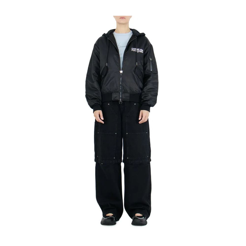 Comme Des Fuckdown Black Nylon Jackets & Women's Coat