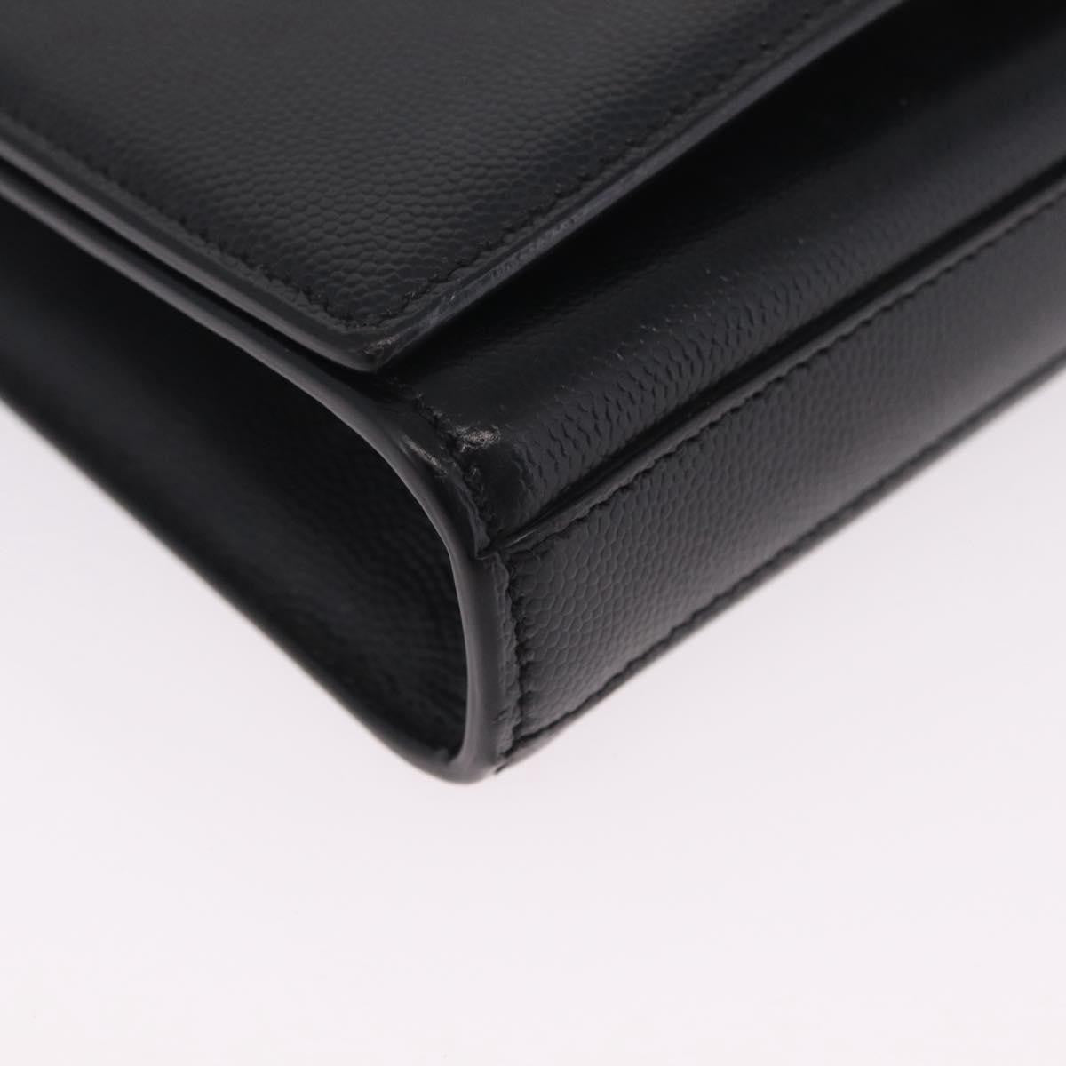 Saint Laurent Classic Monogram Leather Black Leather Crossbody Bag Bag (Pre-Owned)