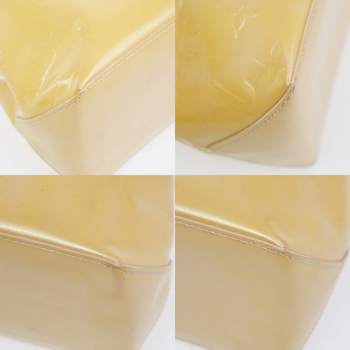 Louis Vuitton Wilshire Monogram Vernis Beige Patent_Leather Handbag (Pre-Owned)