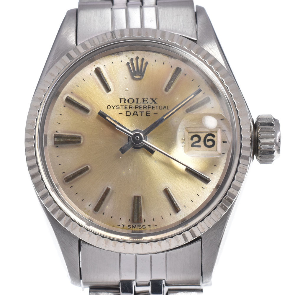 Rolex Oyster Perpetual Date Automatic Stainless Steel And White Gold Watch (Pre-Owned)