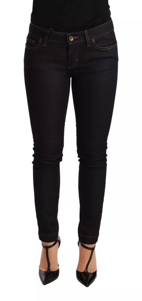 Dolce & Gabbana Blue Cotton Stretch Slim Fit Denim Women's Jeans (Pre-Owned)