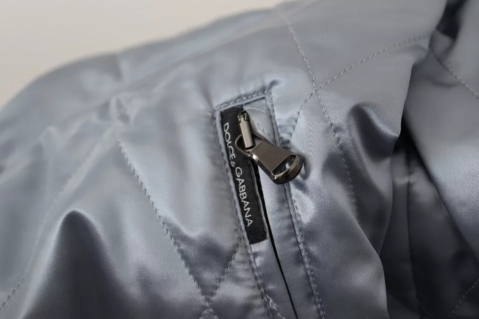 Dolce & Gabbana Light Blue Bomber Coat Men Men's Jacket
